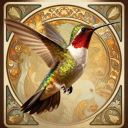 female avian hummingbird, feathered wings, feathered tail, talons, zootopia, fantasy, intricate, cinematic digital painting, artstation, concept art, sharp focus, illustration, artgerm, greg rutkowsk, alphonse mucha