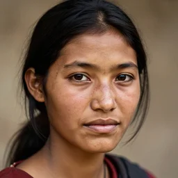 a beautiful female's portrait, natural look, skin texture, extremely detailed, by steve mccurry,
