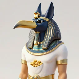 the egyptian god horus with an adamantium beak and a pocket full of senzu beans