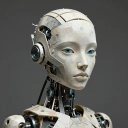 an expressionism portrait of an ai robot, in the style of john chamberlain, digital art, trending on artstation