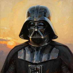 Painting of Darth Vader. Art by william adolphe bouguereau. During golden hour. Extremely detailed. Beautiful. 4K. Award winning.