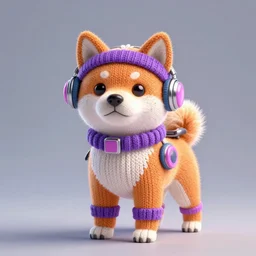 knit candypunk shiba, high - quality, character design : : beautiful lighting, magicpunk, dollpunk, 1 6 k, oled