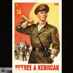 soviet propaganda poster, 8 0 s, about instagram