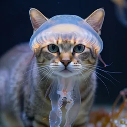 an feline jellyfish - cat - hybrid, animal photography