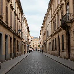 a view of a euopean street