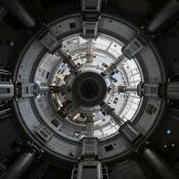 the inside of an O'Neill cylinder space station, sense of awe, epic, wide shot, trending on artstation, sharp focus, smooth, volumetric light, photorealism, cinematic, dramatic, ominous, fine details 8k octane rendering