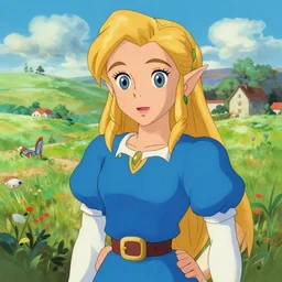 greg manchess portrait of zelda as disney character, matte painting, bold shapes, hard edges, by huang guangjian, gil elvgren, sachin teng. in a beautiful landscape full of emotions, cgsociety masterpiece, artstation trending, by rossdraws, ghibli, kimi no na wa, greg rutkowski, simon stalberg, greg manchess