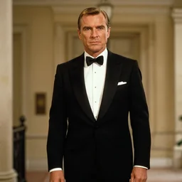 bill nye as james bond, goldfinger 1 9 6 4 iconic film still