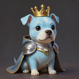 cute little anthropomorphic American Staffordshire Terrier knight wearing a cape and a crown, tiny, small, miniature  American Staffordshire Terrier dog animal, short, pale blue armor, cute and adorable, pretty, beautiful, DnD character art portrait, matte fantasy painting, DeviantArt Artstation, by Jason Felix by Steve Argyle by Tyler Jacobson by Peter Mohrbacher, cinematic lighting