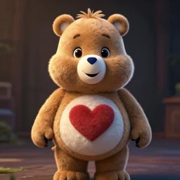 hyperrealistic dslr film still of a care bear with heart on belly, stunning 8 k octane comprehensive 3 d render, inspired by istvan sandorfi & greg rutkowski & unreal engine, perfect symmetry, dim volumetric cinematic lighting, extremely hyper - detailed, extremely lifelike attributes & texture, intricate, masterpiece, artstation, stunning