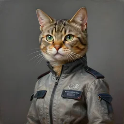 epic professional digital art of female anthropomorphic cat wearing air force jumpsuit, humanoid cat head, whiskers, painting, by leesha hannigan, iris van herpen, artstation, cgsociety, wlop, epic, much wow, much detail, gorgeous, detailed, cinematic, masterpiece