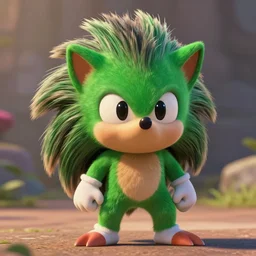 green anthropomorphic hedgehog by Pixar,Disney movie, cinematic shot,in the style of Pixar, shallow depth of focus