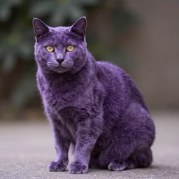 a cat fully tainted purple