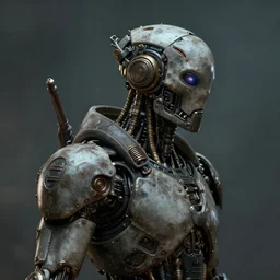 a rugged bug with cybernetic enhancements, scifi character portrait by greg rutkowski, esuthio, craig mullins, 1 / 4 headshot, cinematic lighting, dystopian scifi gear, gloomy, profile picture, mechanical, half robot, implants, steampunk