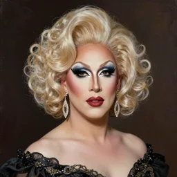 Drag Queen portrait in the style of John Singer Sargent