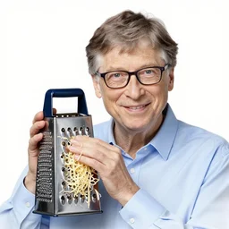 detailed portrait of bill gates cheese!! grater!!! shredded by tomasz alen kopera and peter mohrbacher and johanna martine! and margaret keane! coherent luminescent
