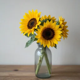 some sunflower in the vase