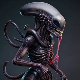 kylie jenner held menacingly by an xenomorph, highly detailed, photorealistic, hyper realistic, slime, saliva, smooth
