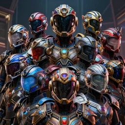 love, diverse cybersuit helmets, from the side, optical rituals, wide wide angle, vivid, elaborate, highly detailed, beautiful lighting