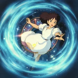 dream a time machine in action with energy wave, aurea, about disappering, by vanessa morales, studio ghibli,