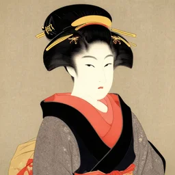 a beautifull geisha portrait. ukiyo - e