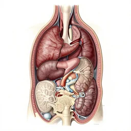 Anatomic diagram of Alex Jones by Ernst Haeckel, Scientific illustration, internal organs