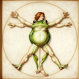 Pepe the Frog in The Vitruvian Man - by Leonardo da Vinci