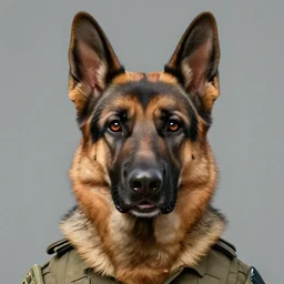 close up character portrait icon of the german shepard beast - man military uniform head animal person wearing clothes standing in the mountains, hidari, color page, tankoban, 4 k, tone mapping, akihiko yoshida