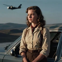 a movie still from the modern film the rocketeer featuring young jennifer connelly in her role as jenny blake