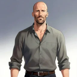 jason statham as anime character, anime art