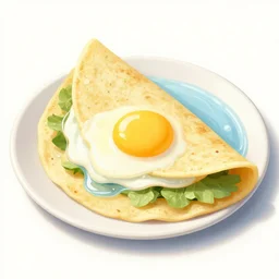 tortilla with egg and water