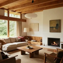 a interior design of a home by frank lloyd wright, cozy vibes, craig mullins