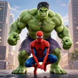 Spiderman as hulk movie poster