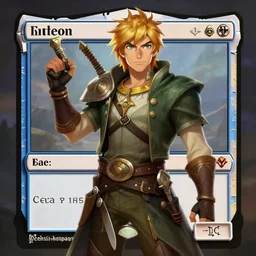 Medium shot of a typical character in the style of magic the gathering illustrations