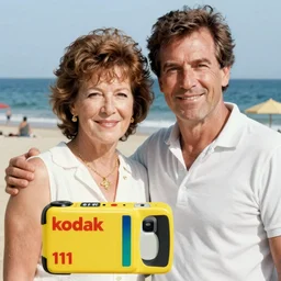 badly taken portrait of mum and dad 1980s holiday photo, kodak 110, mum looks like Sharon Stone