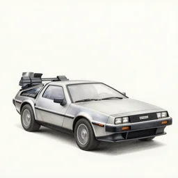 delorean, drawing by chip foose, foose design art, color pencil drawing, concept art, sketch, illustration