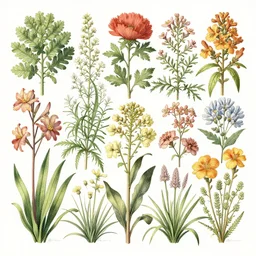 highly detailed render of all the known species of plants and flowers by juan gatti, by moebius!, by oliver vernon
