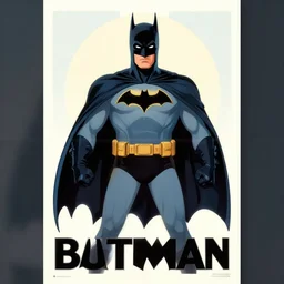 Batman propaganda poster, midcentury modern