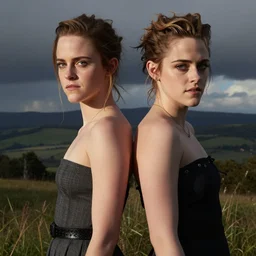 Emma Watson and Kristen Stewart posing as each other