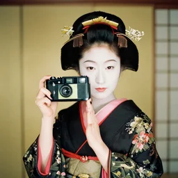 Portrait Photograph of a Japanese Geisha Rollei Retro 80s