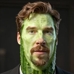 benedict cumberbatch's face carved into a cucumber, unreal engine 5, v - ray, ultra hd