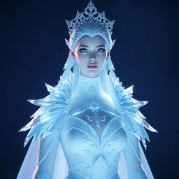elon musk ice queen, white dress, intricate face details, insanely detailed, octane render, volumetric lightening, featured on cgsociety, disney style, full body displayed