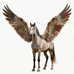 an appaloosa horse has a pair of unfurled wings attached to its body. the wings are huge, unfurled and ribbed and wide. high quality ue 5, octane render, digital art, realism