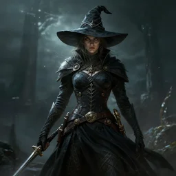 futuristic witch hunter elden ring , dramatic lighting, cinematic, establishing shot, extremly high detail, artistique digital painting , cinematic lighting, post processed, concept art, artstation, matte painting, style by eddie mendoza, raphael lacoste, alex ross
