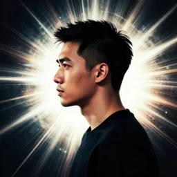cool profile portrait of a man with impact background lighting draw