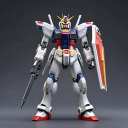 professional render of gundam barbatos!! studio lighting, very detailed, unreal engine, high quality render!!!!, professional lighting, good composition, rule of thirds, winning award render, realistic, hot toys, full render shot