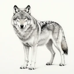 ink painting of a wolf