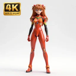 full body 3d render of Asuka from Neon Genesis Evangelion, studio lighting, white background, blender, trending on artstation, 8k, highly detailed, disney pixar 3D style