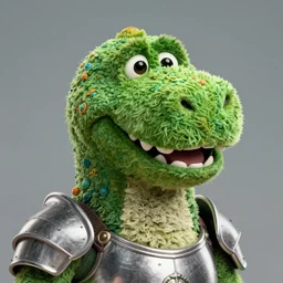 barney from barney the dinosaur show as a realistic fantasy d & d knight, closeup portrait art by donato giancola and greg rutkowski, realistic face, digital art, trending on artstation