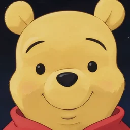 a film still portrait of winnie the pooh, finely detailed features, closeup at the faces, perfect art, in space, gapmoe yandere grimdark, trending on pixiv fanbox, painted by greg rutkowski makoto shinkai takashi takeuchi studio ghibli, akihiko yoshida